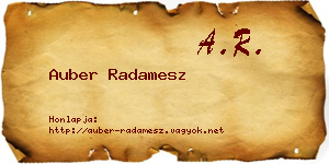 Auber Radamesz névjegykártya